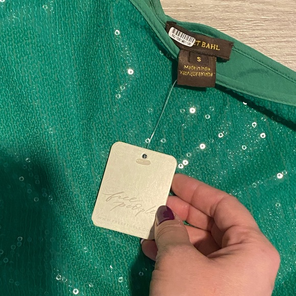 Anthro Free People Vineet Bahl One Shoulder Sequin Midi Dress - Picture 7 of 7